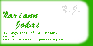 mariann jokai business card